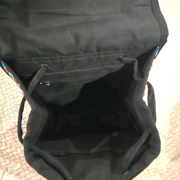 Women’s Embroidered Backpack Purse Boho Hippie Canvas Shoulder Bag Adjustable. - Picture 5 of 7